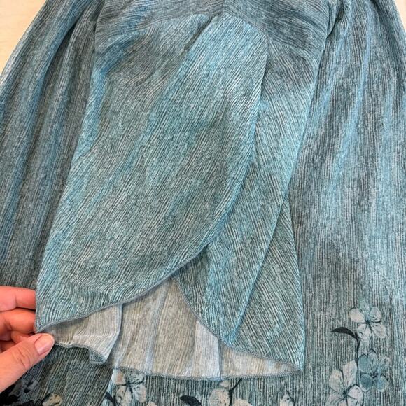 Ninedaily Blue Blouse with Tulip Flutter Sleeves and Relaxed Fit - Picture 9 of 11